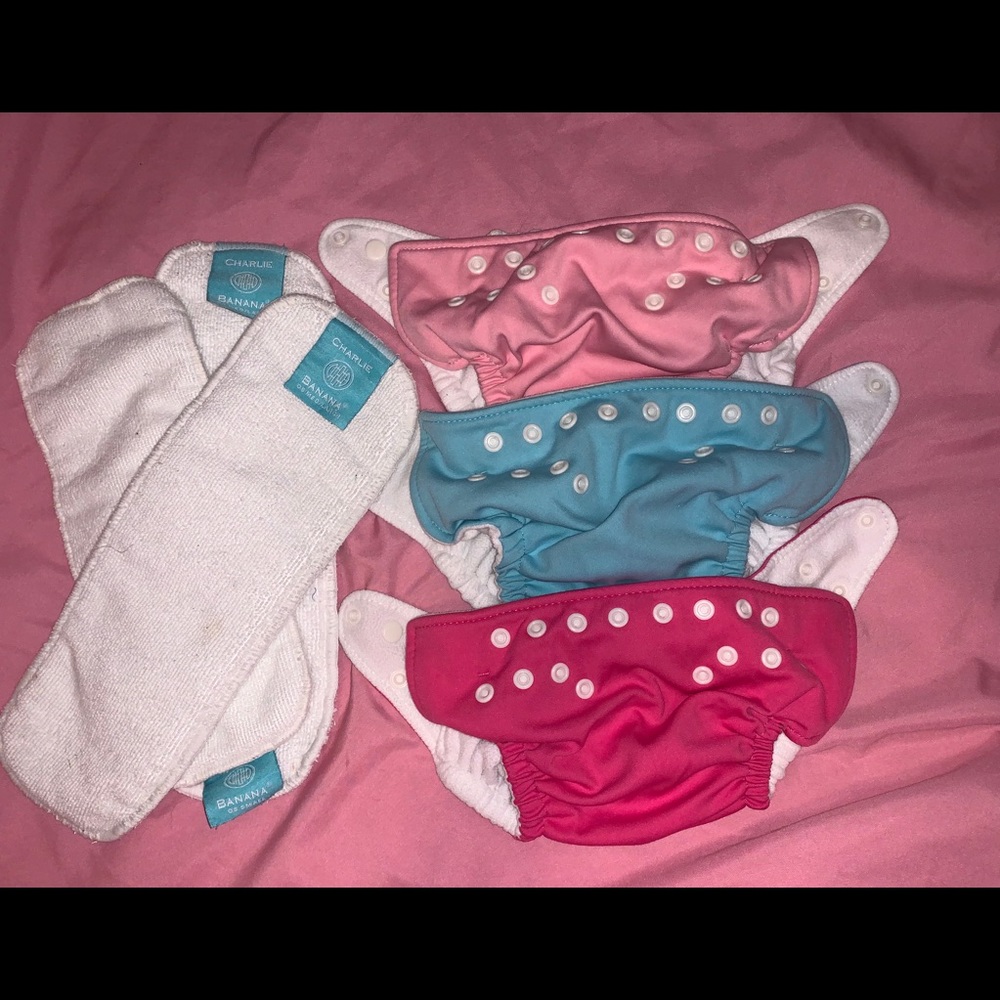 3 OS Charlie Banana Pocket Cloth diapers